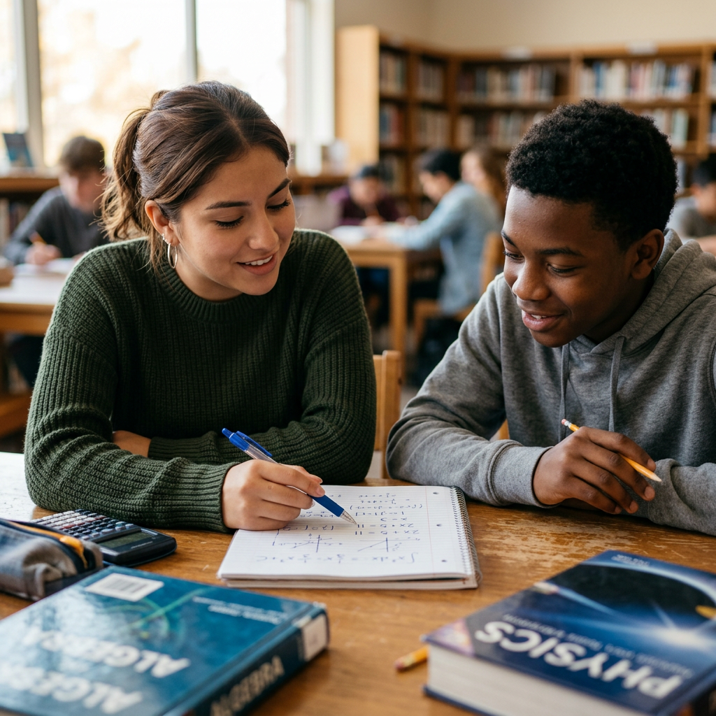 Student tutoring another student